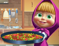 Masha Cooking Tortilla Pizza