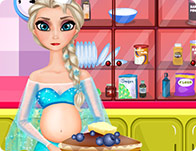 Pregnant Elsa Cooking Pancakes